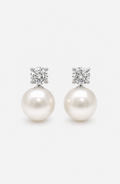 Genuine Freshwater Round Pearl Solitaire Earrings