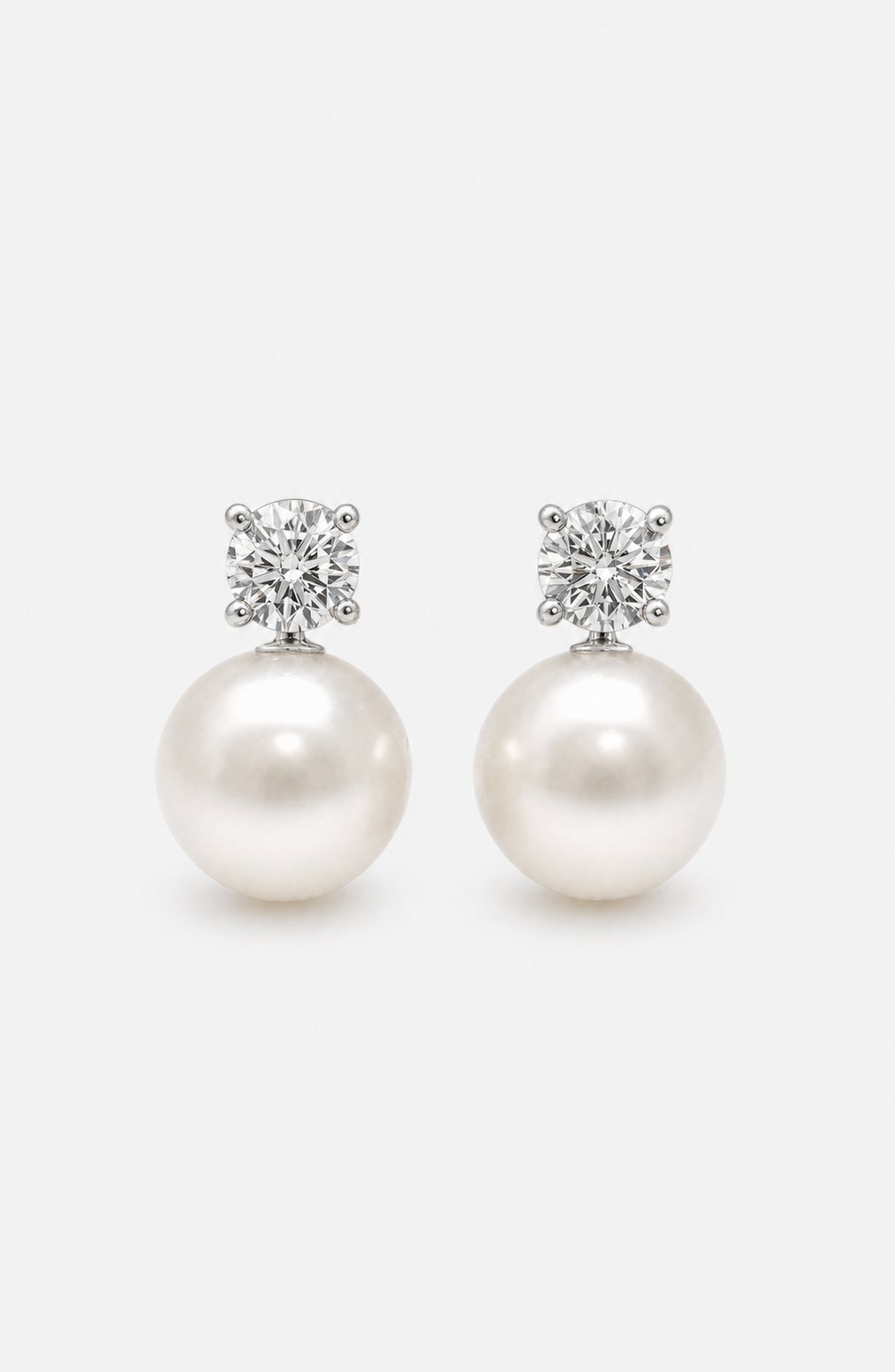 Genuine Freshwater Round Pearl Solitaire Earrings