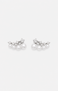 Genuine Freshwater Baroque Pearl Crescent Earrings