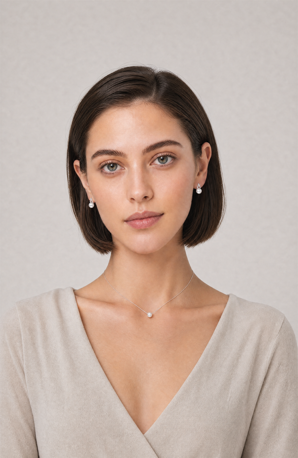 Genuine Freshwater Round Pearl Water Droplet Earrings