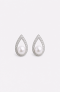 Genuine Freshwater Round Pearl Water Droplet Earrings