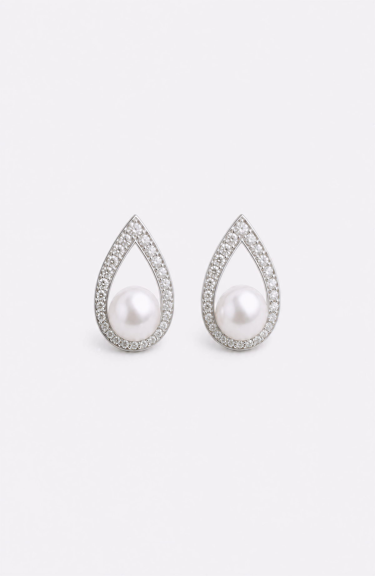 Genuine Freshwater Round Pearl Water Droplet Earrings