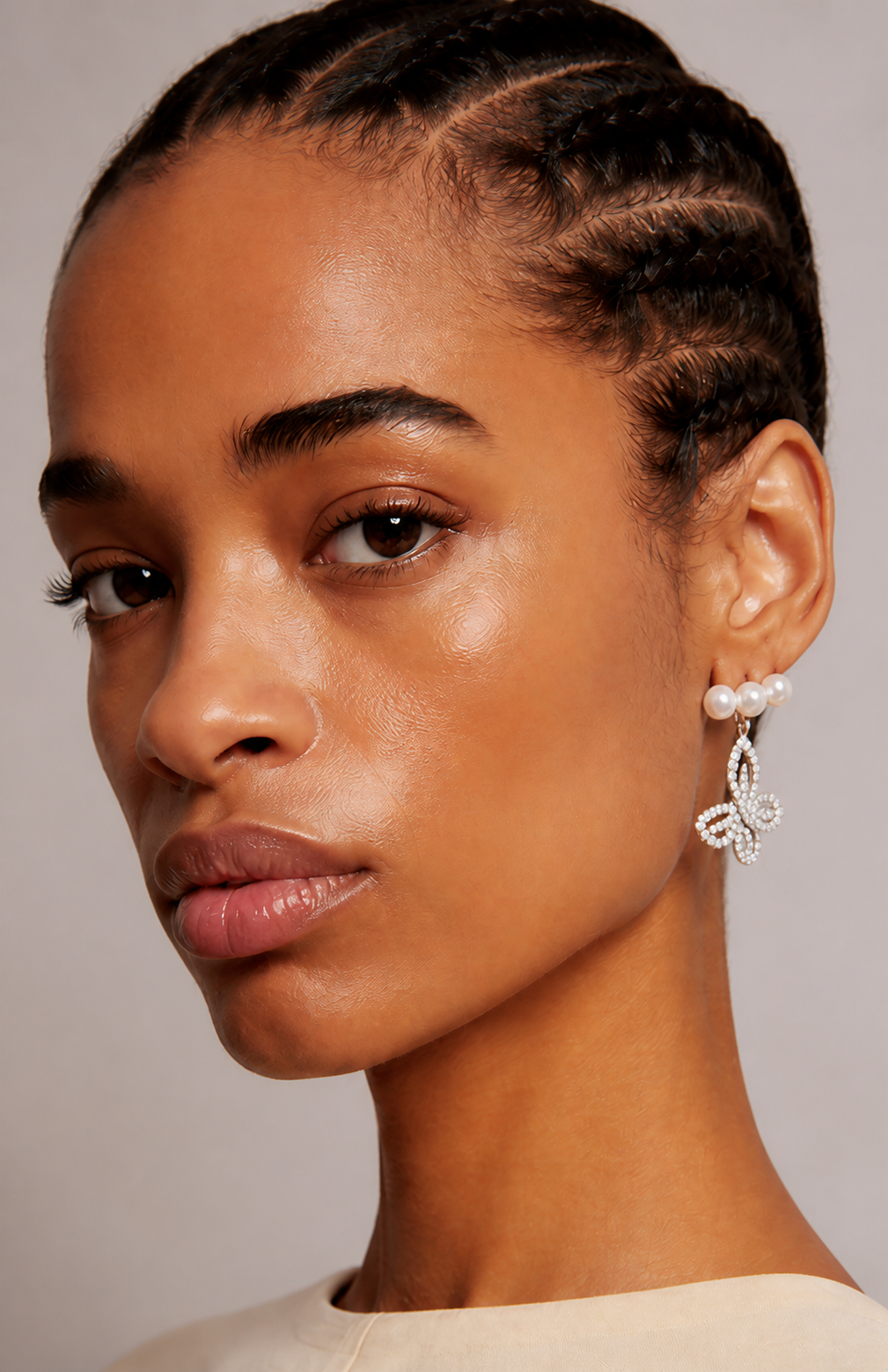 Genuine Freshwater Round Pearl Butterfly Earrings