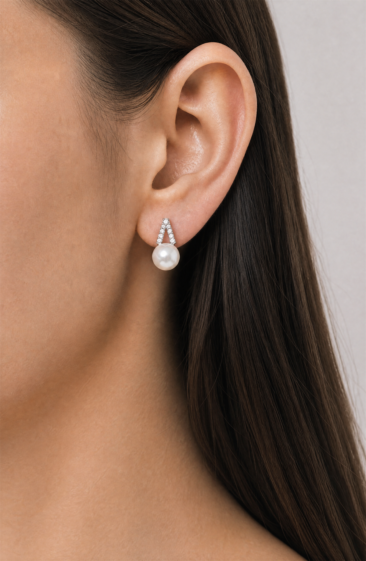 Genuine Freshwater Round Pearl X-Shape Earrings