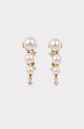 Genuine Freshwater Round Pearl Cascade Earrings