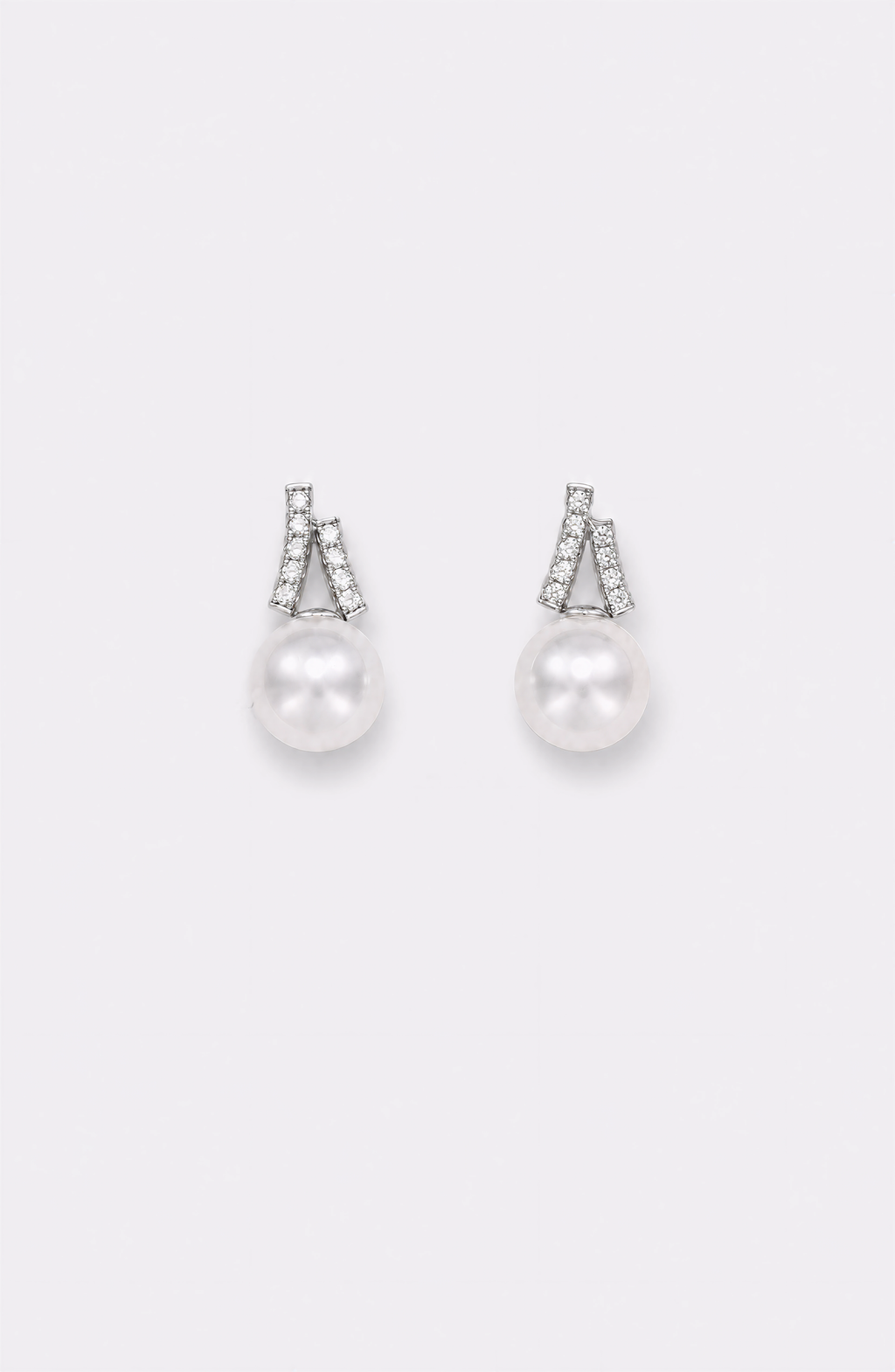 Genuine Freshwater Round Pearl X-Shape Earrings