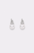 Genuine Freshwater Round Pearl X-Shape Earrings