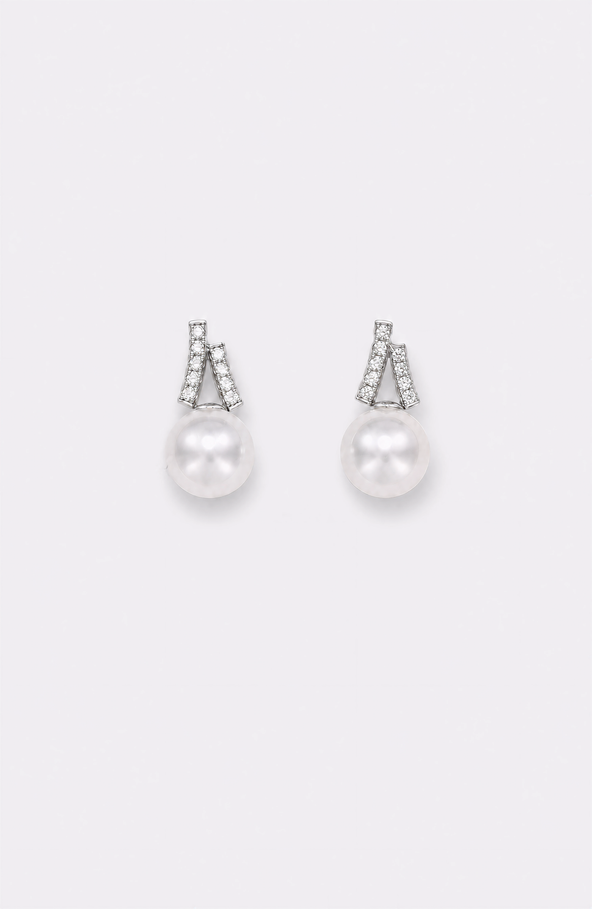 Genuine Freshwater Round Pearl X-Shape Earrings