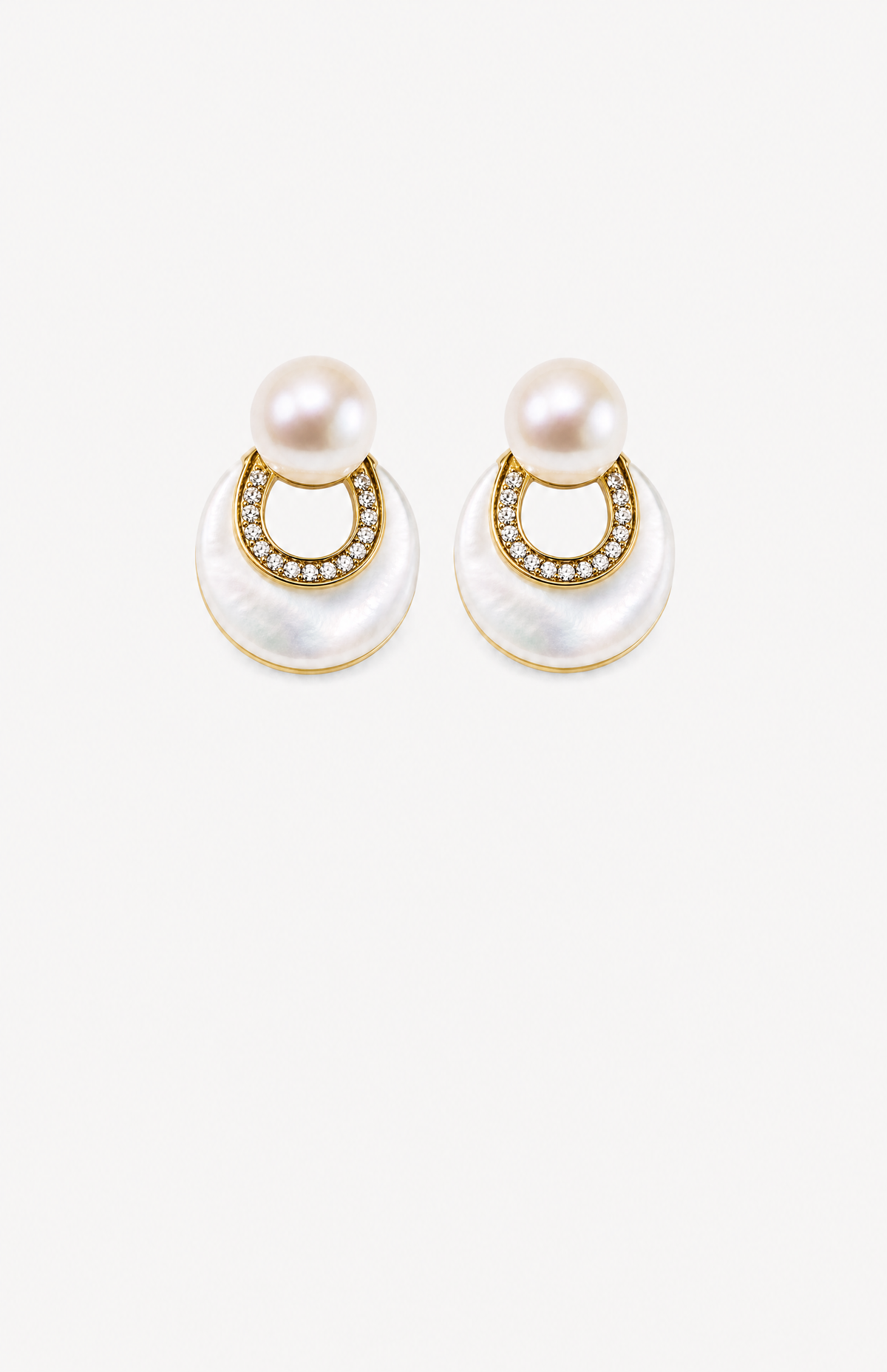 Genuine Freshwater Round Pearl Arch Earrings