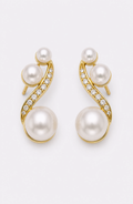 Genuine Freshwater Round Pearl Crescent Earrings