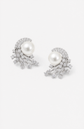 Genuine Freshwater Round Pearl Starburst Earrings