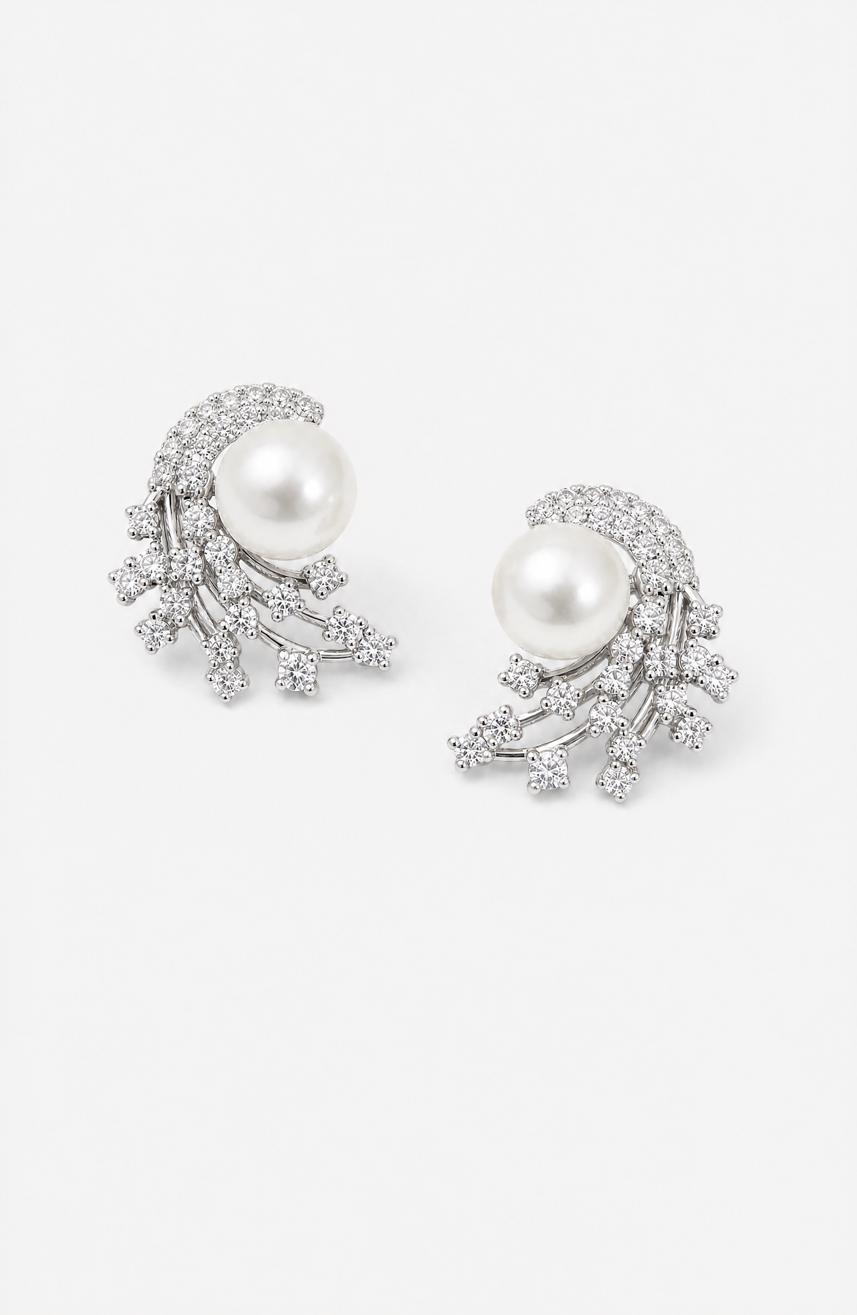 Genuine Freshwater Round Pearl Starburst Earrings