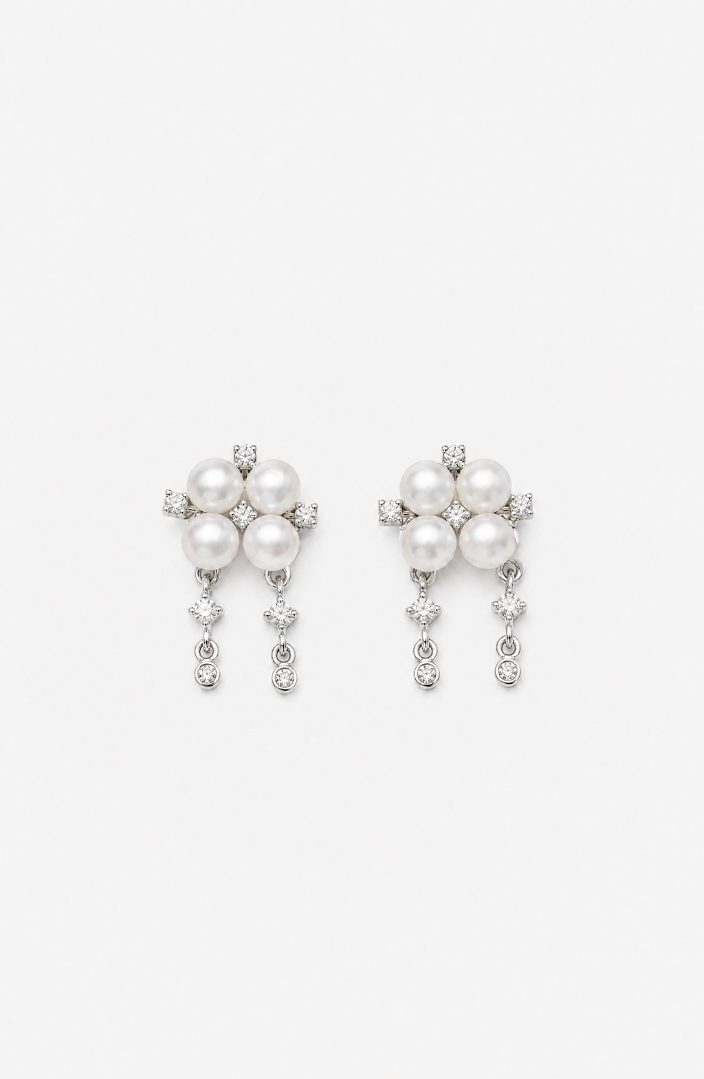 Genuine Freshwater Round Pearl Chandelier Earrings