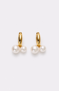 Genuine Freshwater Round Pearl Cherry Earrings