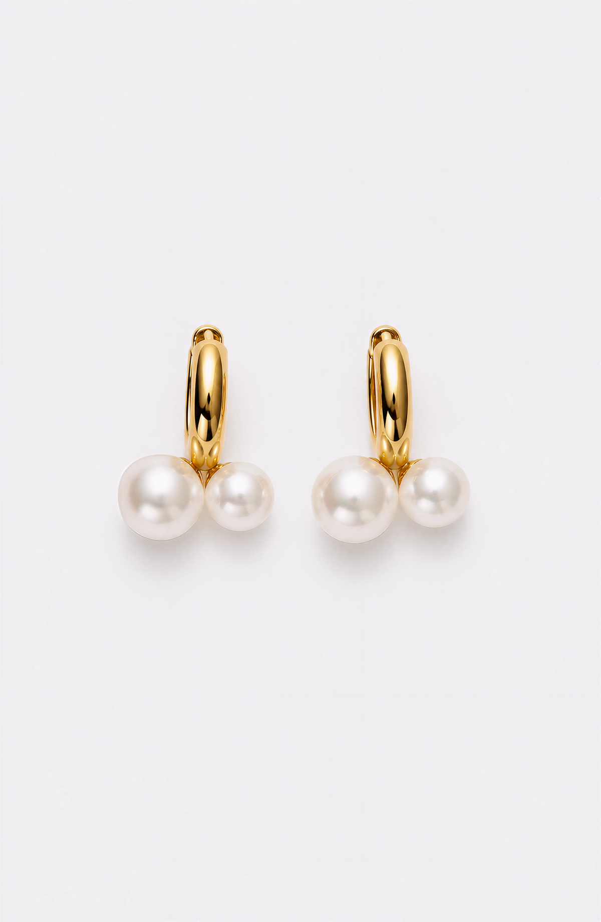 Genuine Freshwater Round Pearl Cherry Earrings