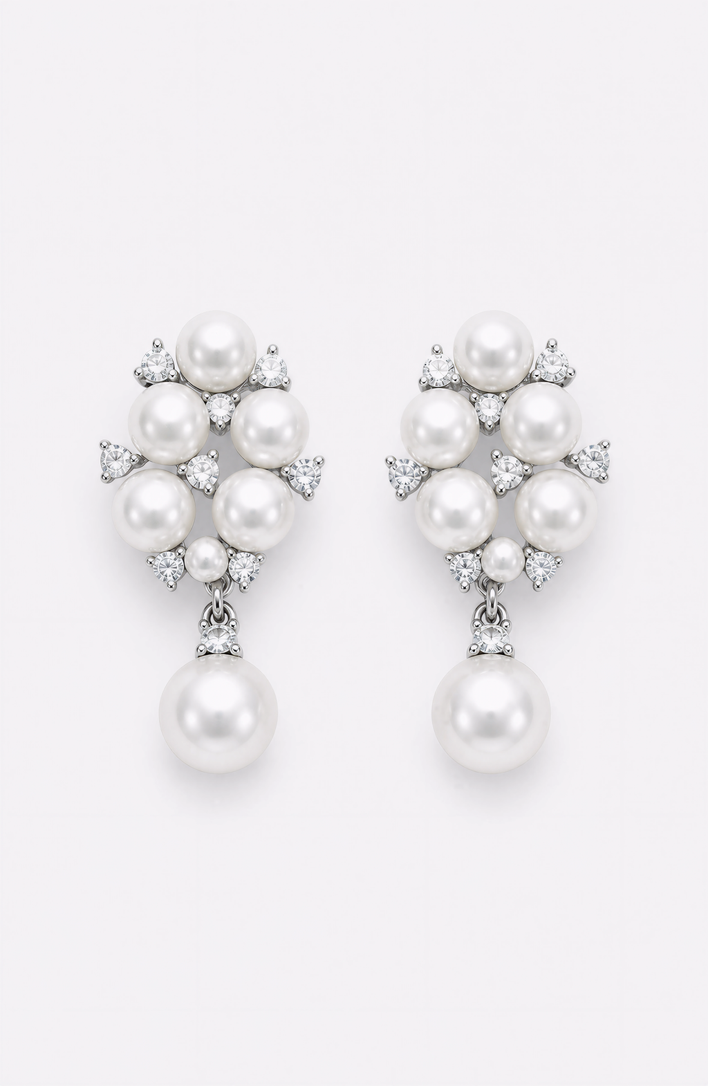 Genuine Freshwater Round Pearl Grape Cluster Earrings