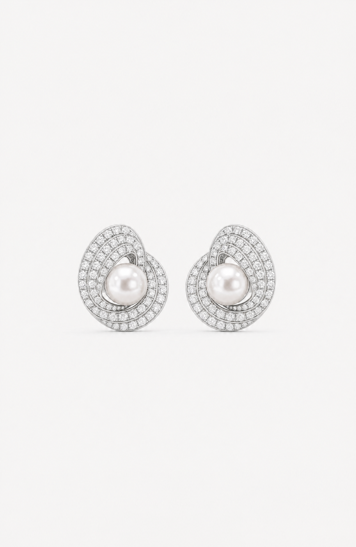 Genuine Freshwater Round Pearl Nest Earrings