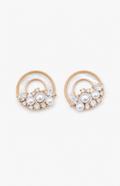 Genuine Freshwater Round Pearl Crescent Moon Earrings
