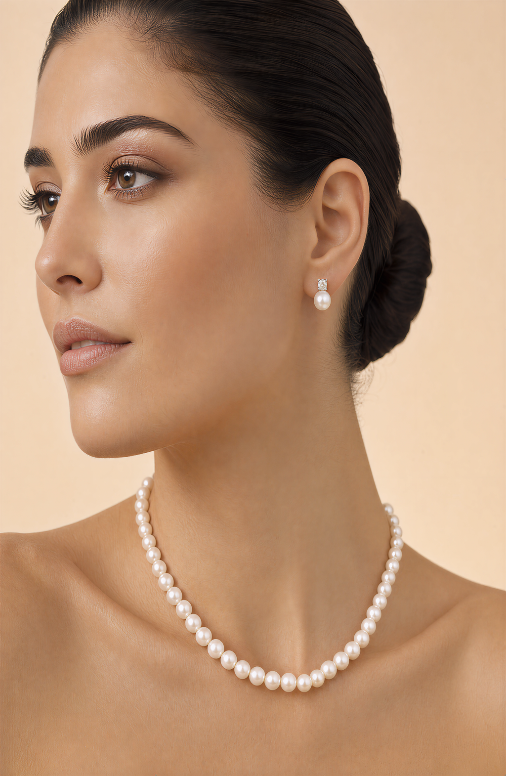 Genuine Freshwater Round Pearl Solitaire Earrings