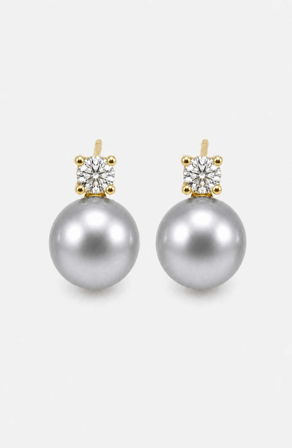 Genuine Freshwater Round Pearl Solitaire Earrings