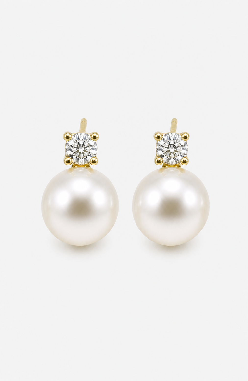 Genuine Freshwater Round Pearl Solitaire Earrings
