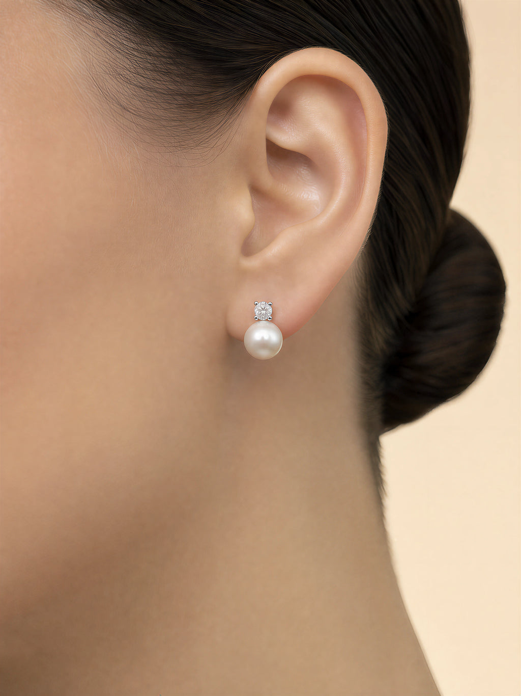 Genuine Freshwater Round Pearl Solitaire Earrings