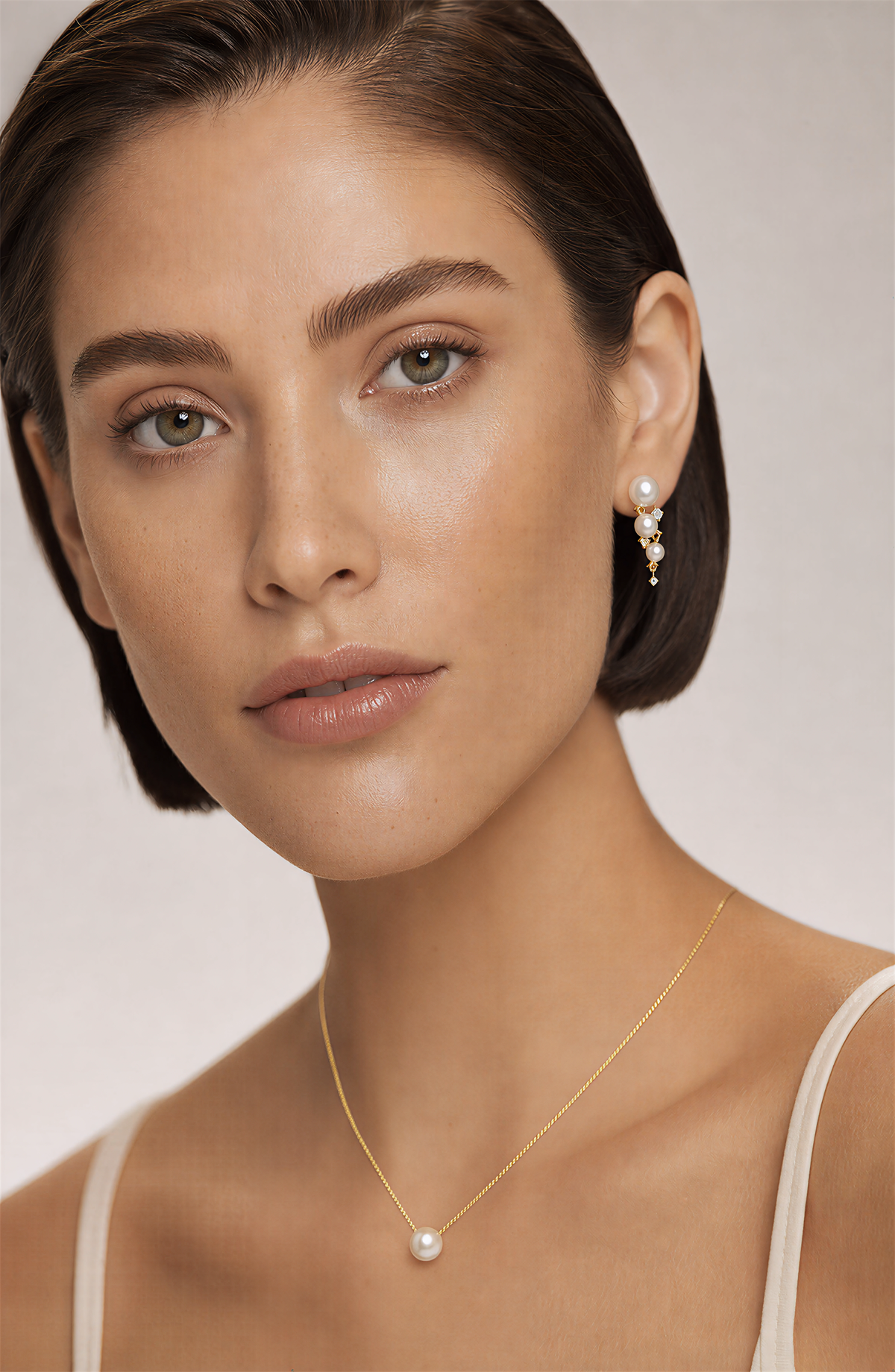Genuine Freshwater Round Pearl Cascade Earrings