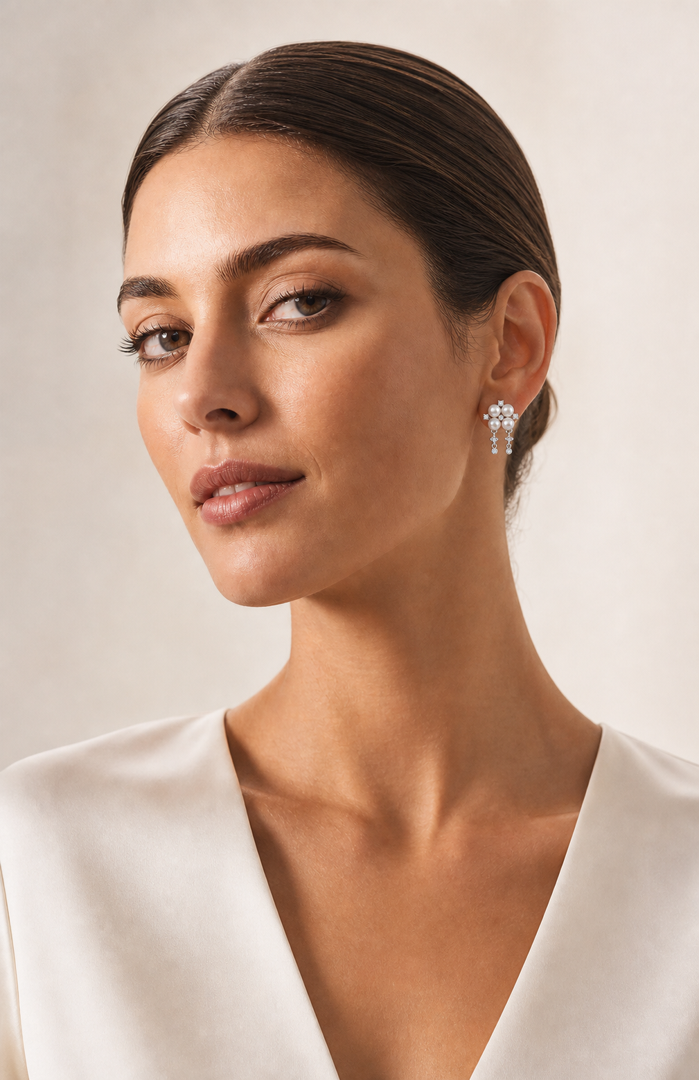 Genuine Freshwater Round Pearl Chandelier Earrings