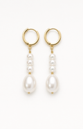 Genuine Freshwater Round Pearl Cascade Drop Earrings