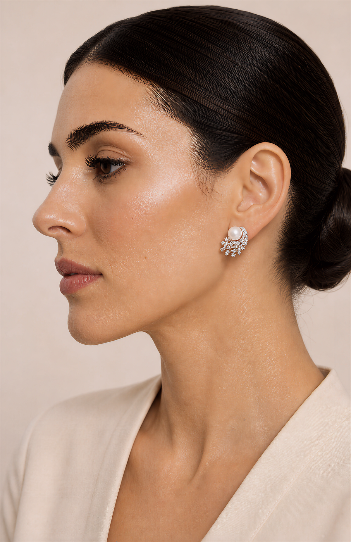 Genuine Freshwater Round Pearl Starburst Earrings