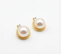 Genuine Freshwater Round Pearl Beaded Halo Earrings