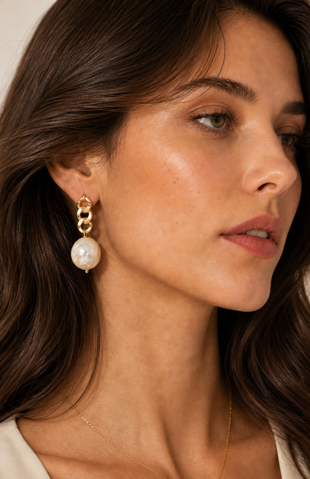 Genuine Freshwater Round Pearl Wave Earrings