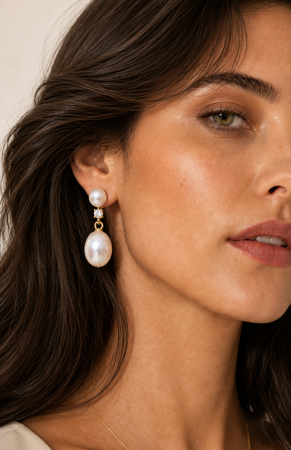 Genuine Freshwater Round Pearl Duet Earrings