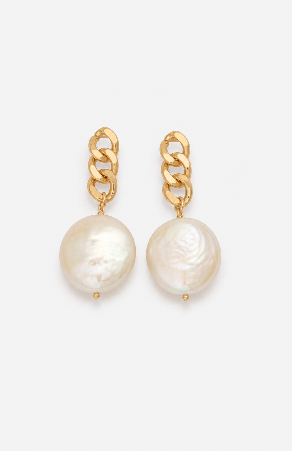 Genuine Freshwater Round Pearl Wave Earrings
