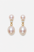 Genuine Freshwater Round Pearl Duet Earrings