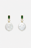 Genuine Freshwater Baroque Pearl Coin Earrings