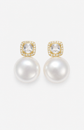 Genuine Freshwater Baroque Pearl Sugar Cube Earrings