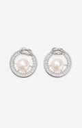 Genuine Freshwater Round Pearl Halo Earrings