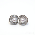 Genuine Freshwater Round Pearl Sunburst Earrings