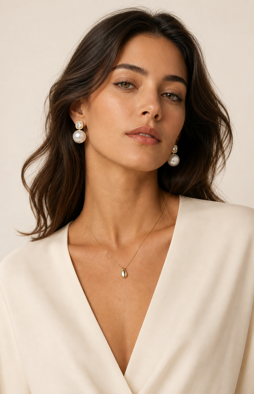 Genuine Freshwater Baroque Pearl Sugar Cube Earrings